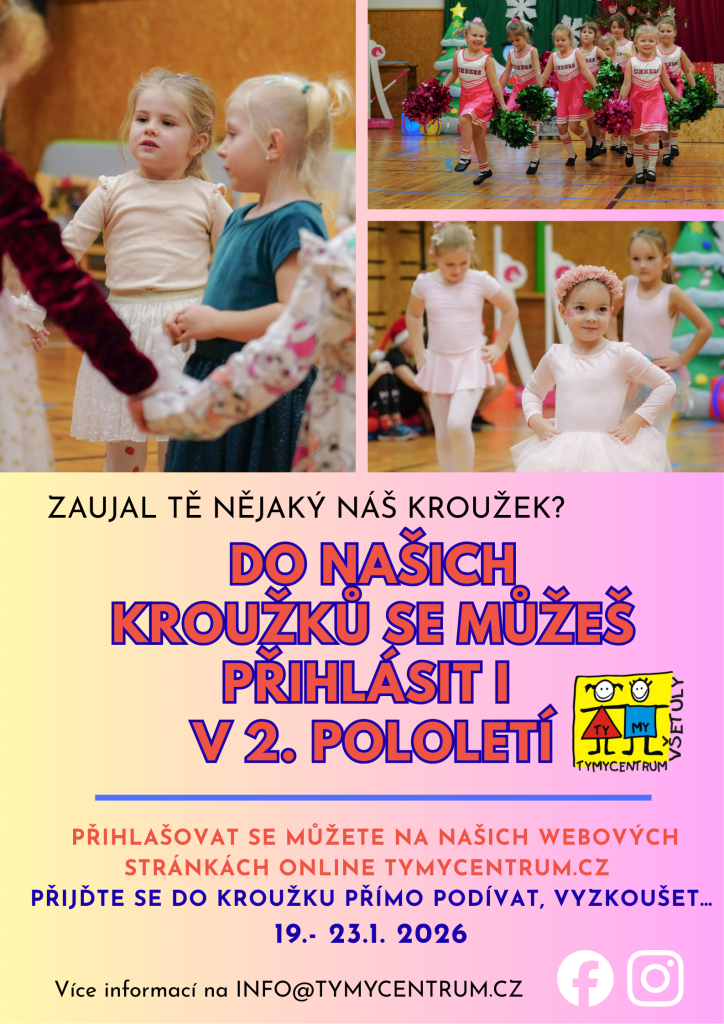 Do kroužků TYMY se můžeš přihlásit i v 2. pololetí 