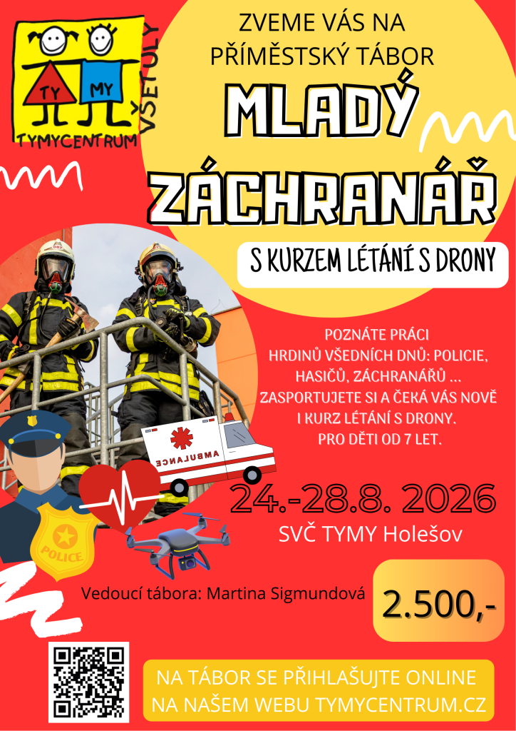 Mladý záchranář s kurzem létání s drony